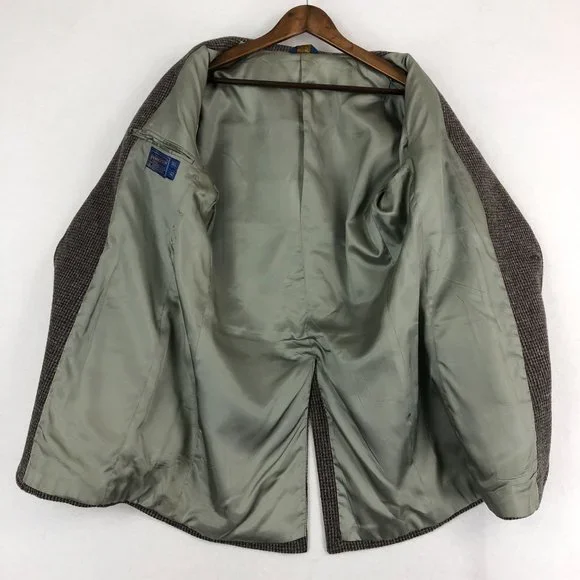 Pendleton VTG Men's Size 42T Brown Grey Virgin Wool Two-Button Blazer Jacket - Picture 9 of 11